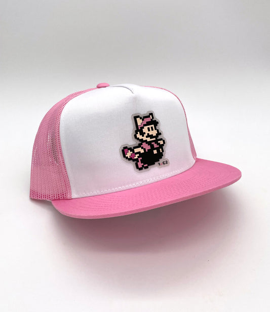 Casquette SnapBack Mario Mr 1.C2 rose Front blanc